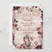 Alice in Wonderland Elegant Vintage Border Wedding Invitation (Front)