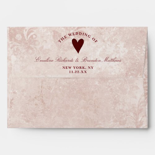 Alice in Wonderland Elegant Vintage Floral Wedding Envelope