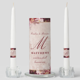 Alice in Wonderland Elegant Wedding Monogram Unity Candle Set
