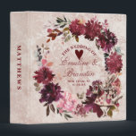 Alice in Wonderland Elegant Wedding Photo Album 3 Ring Binder<br><div class="desc">Alice in Wonderland Elegant Vintage Floral Design in Blush Pink, Red, Rose, and Purple. With Classic Typography Script Fonts, and Elegant Gold foil Frame featuring the white rabbit and floral wreath - Wedding Photos Newlyweds photo album scrapbook! ~ Check my shop to see the entire wedding suite for this design!...</div>