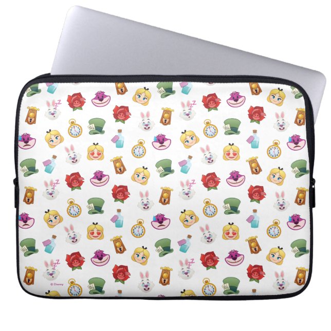 Alice In Wonderland Emoji  Pattern Laptop Sleeve (Front)