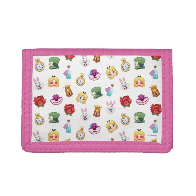 Alice In Wonderland Emoji  Pattern Tri-fold Wallet (Front)