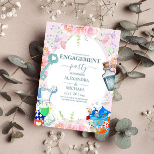 Alice in Wonderland Engagement Party Invitation