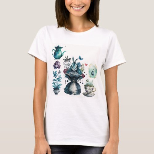 Alice in Wonderland Ephemera T_Shirt