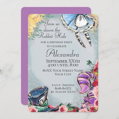 Alice in Wonderland Fairy Tale Theme Invitation