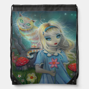 Alice in Wonderland Fairytale Art Drawstring Bag