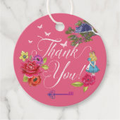 Alice in Wonderland Fairytale Floral Thanks You Favor Tags (Front)