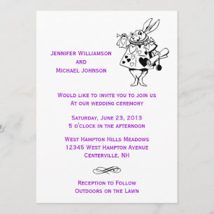Alice In Wonderland Fairytale Modern Wedding Invitation