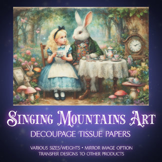 Alice in Wonderland Fairytale Tea Party Decoupage Tissue Paper