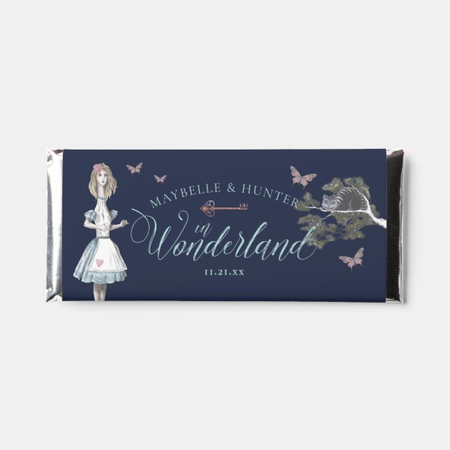 Alice In Wonderland Fairytale Vintage Chic Wedding Hershey Bar Favors (Front)