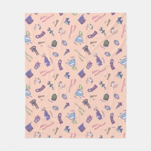 Alice In Wonderland  Falling Down Pattern Fleece Blanket