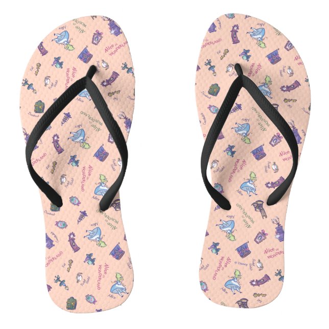 Alice In Wonderland | Falling Down Pattern Flip Flops (Footbed)