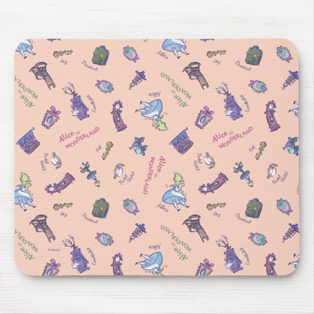 Alice In Wonderland | Falling Down Pattern Mouse Pad (Front)