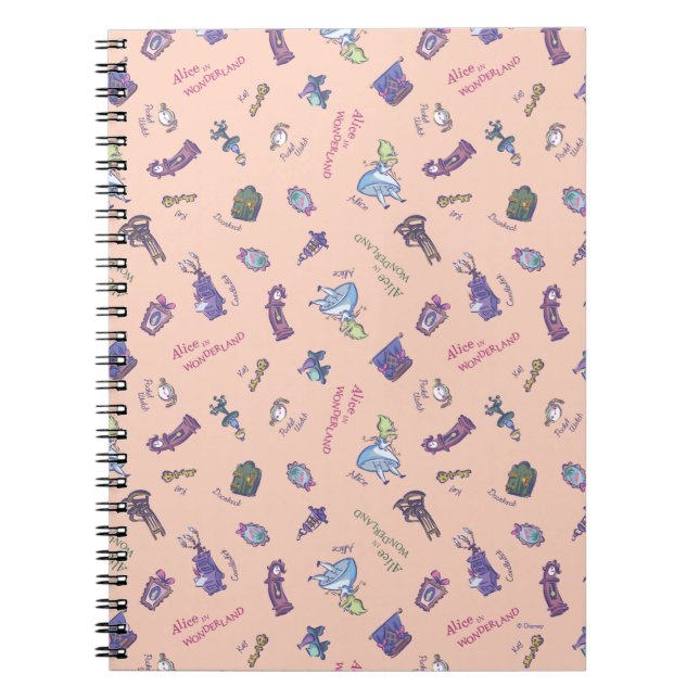 Alice In Wonderland | Falling Down Pattern Notebook (Front)