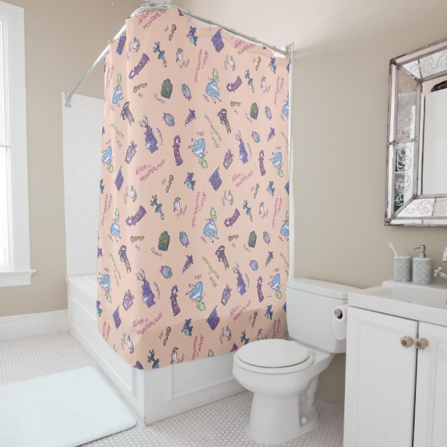 Alice In Wonderland | Falling Down Pattern Shower Curtain (In Situ)