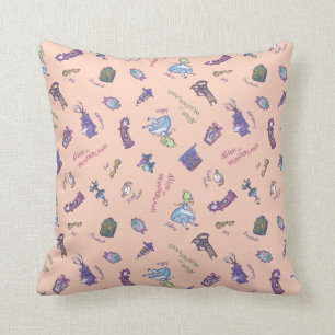 Alice In Wonderland Falling Down Pattern Throw Pillow