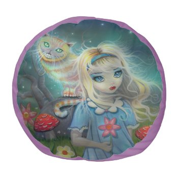 Alice In Wonderland Fantasy Art Pouf by robmolily at Zazzle