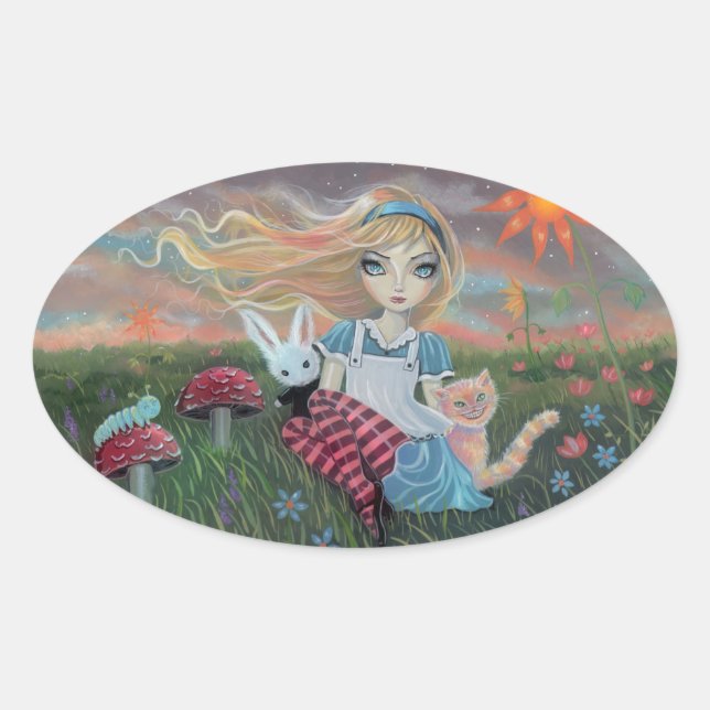 Alice in Wonderland Fantasy Art Stickers (Front)