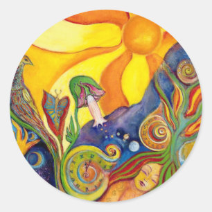 Alice In Wonderland Fantasy Fairy Sunshine Dream Classic Round Sticker