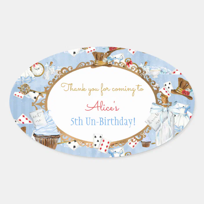 Alice In Wonderland Party Supplies Alice In Wonderland Party Favor Stickers Alice In Wonderland Thank You Tag Stickers A 40 Favor Bag Stickers Alice In Wonderland Party Decorations