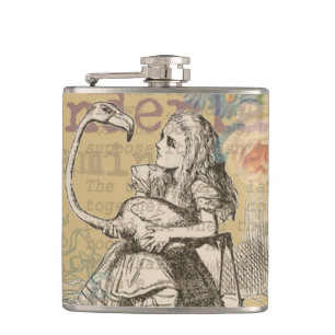 Alice in Wonderland Flamingo Classic Hip Flask
