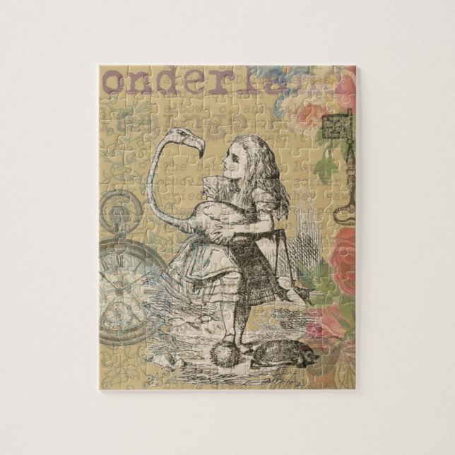 Alice in Wonderland Flamingo Classic Jigsaw Puzzle (Vertical)