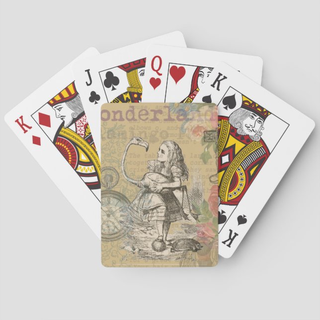 Alice in Wonderland Flamingo Classic Poker Cards (Back)