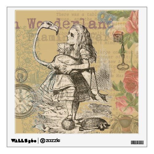 Alice in Wonderland Flamingo Classic Wall Sticker