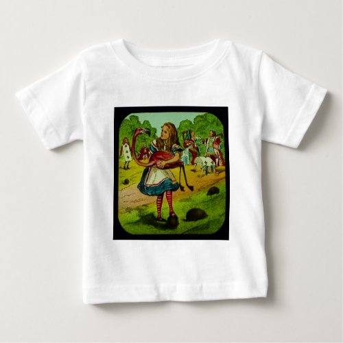 Alice in Wonderland Flamingo Croquet Baby T_Shirt