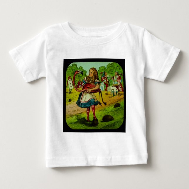 Alice in Wonderland Flamingo Croquet Baby T-Shirt (Front)