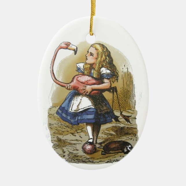 Alice in Wonderland Flamingo Ornament (Front)