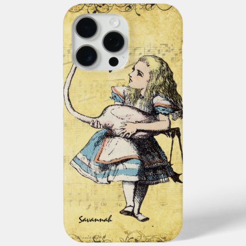 Alice In Wonderland Flamingo Your Quote or Name iPhone 15 Pro Max Case