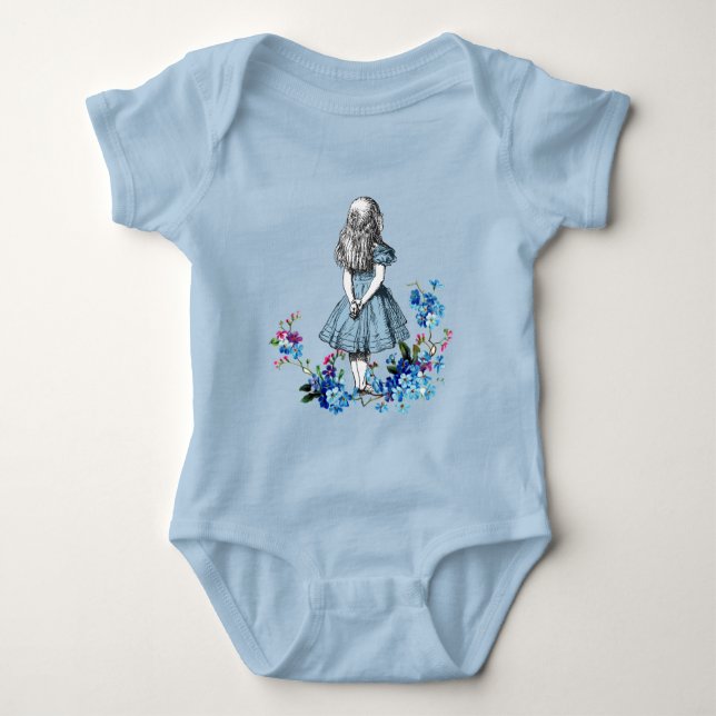 Alice in Wonderland Floral Baby Bodysuit (Front)