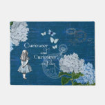 Alice In Wonderland Floral Blue Doormat at Zazzle