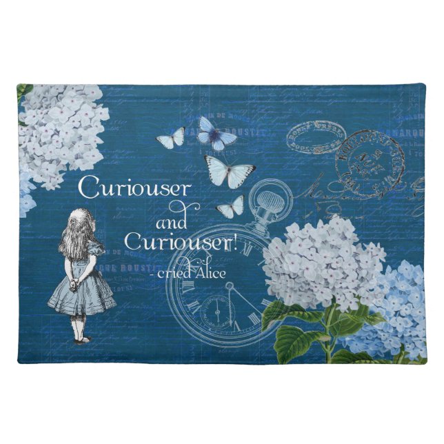 Alice in Wonderland Floral Blue Palce Mat (Front)