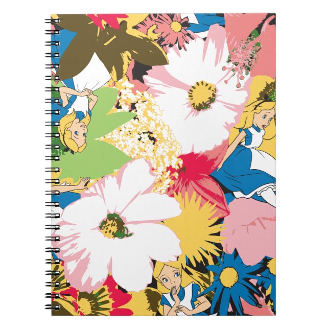 Alice in Wonderland Floral Pattern Notebook (Front)