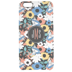 Alice in Wonderland Floral Retro Monogram Clear iPhone 6 Plus Case