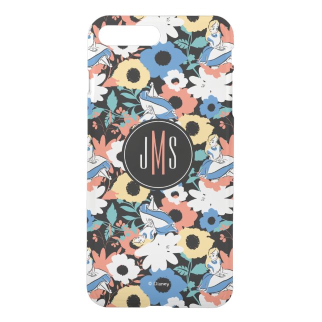Alice in Wonderland Floral Retro Monogram Uncommon iPhone Case (Back)