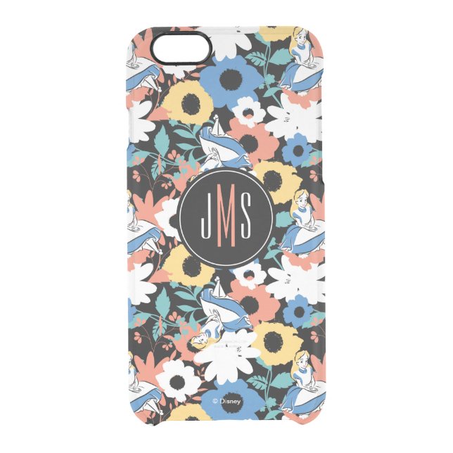 Alice in Wonderland Floral Retro Monogram Uncommon iPhone Case (Back)