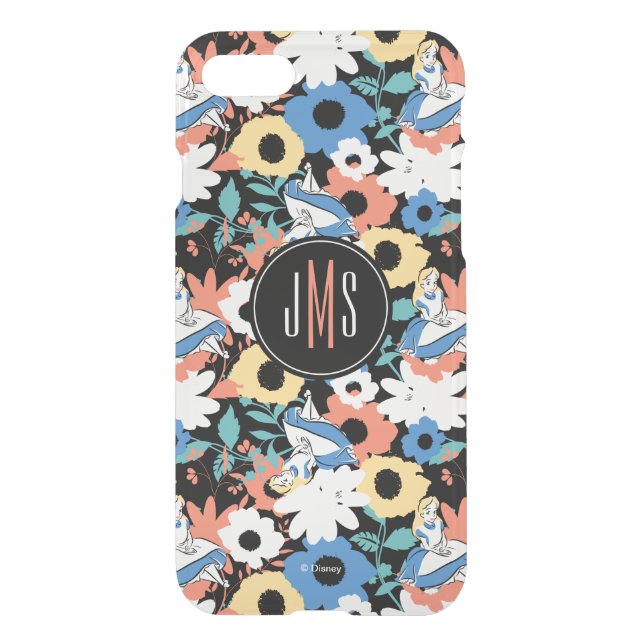 Alice in Wonderland Floral Retro Monogram Uncommon iPhone Case (Back)