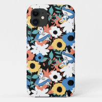 Alice in Wonderland Floral Retro Pattern