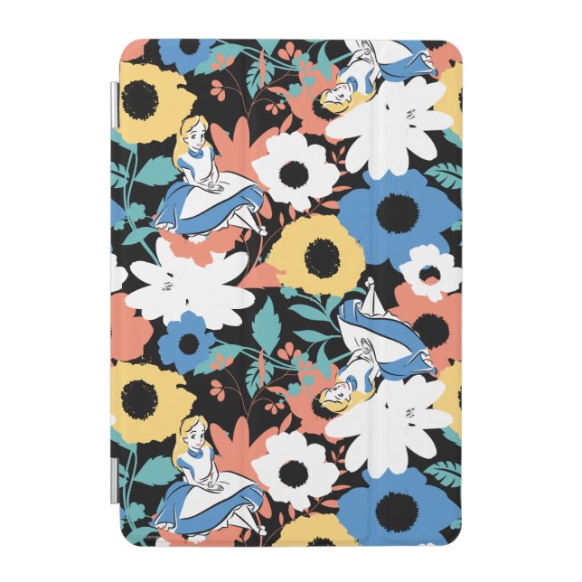 Alice in Wonderland Floral Retro Pattern iPad Mini Cover (Front)