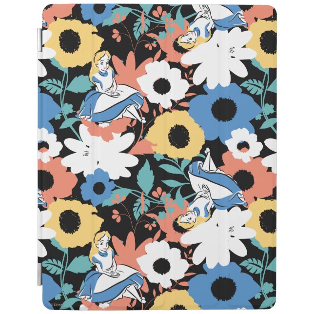 Alice in Wonderland Floral Retro Pattern iPad Smart Cover (Front)