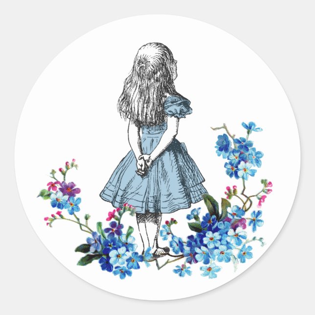 Alice in Wonderland Floral Sticker (Front)