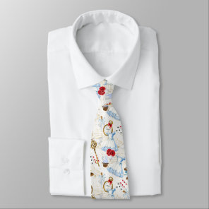 Alice in Wonderland Floral Storybook Print Neck Tie