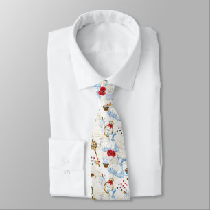 Alice in Wonderland Floral Storybook Print Neck Tie