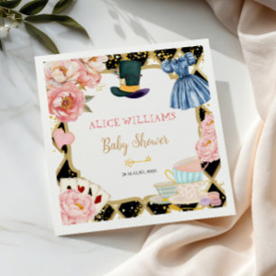 Alice in Wonderland Floral Tea Party Baby Shower Napkins
