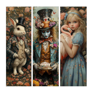 Alice in Wonderland Floral Triptych