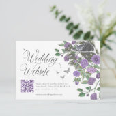 Alice In Wonderland Floral Wedding Website QR Code Enclosure Card (Standing Front)