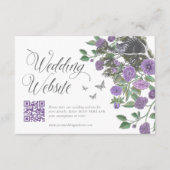 Alice In Wonderland Floral Wedding Website QR Code Enclosure Card (Front)